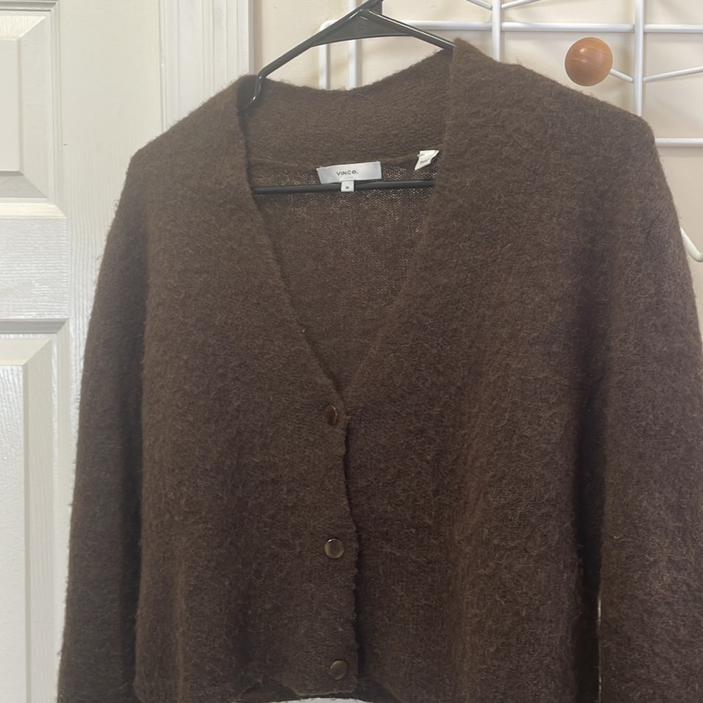 Vince - Classic Alpaca Blend Button Down Cardigan - Brown - m